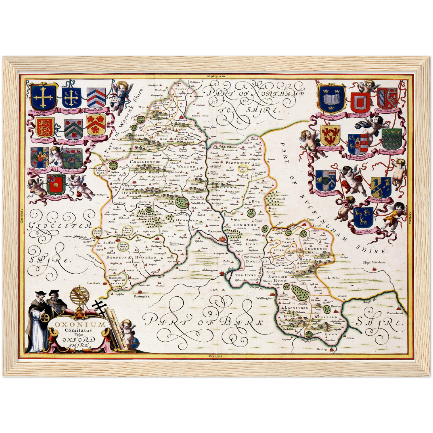 Historische Landkarte Oxfordshire um 1646
