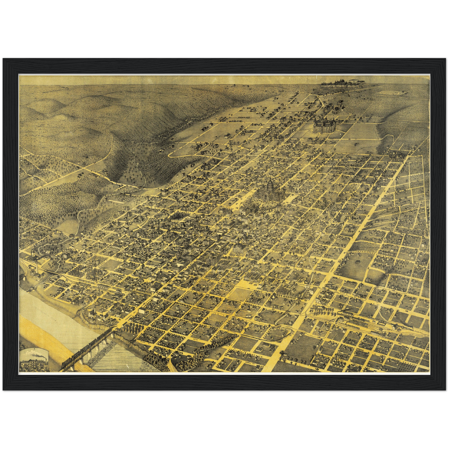 Historical city map  Test product horizontal 3 sizes