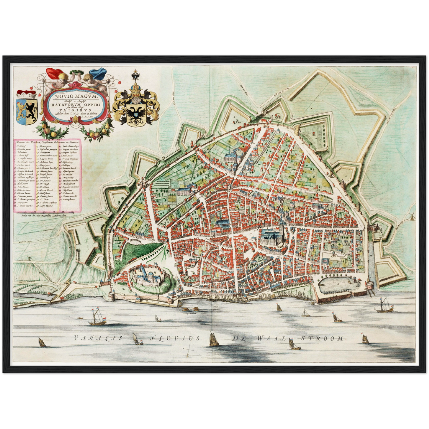 Historischer Stadtplan Nijmegen um 1649
