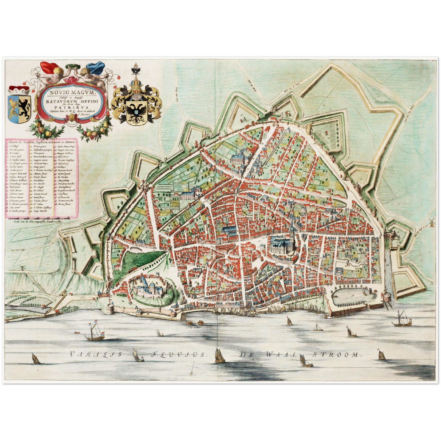 Historischer Stadtplan Nijmegen um 1649
