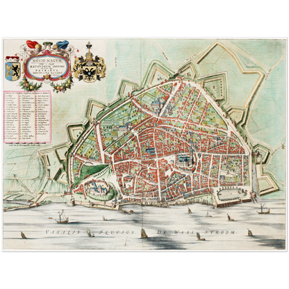 Historischer Stadtplan Nijmegen um 1649