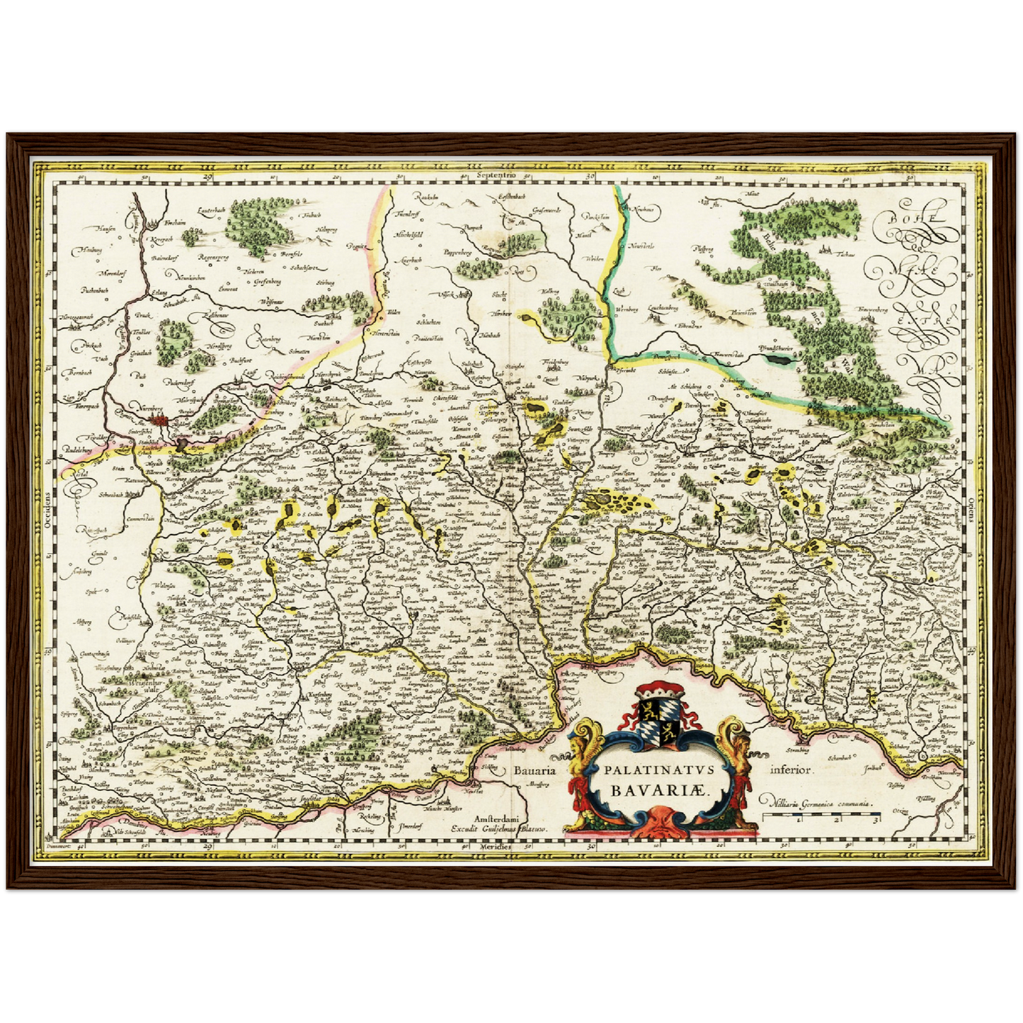 Historische Landkarte Oberpfalz um 1647