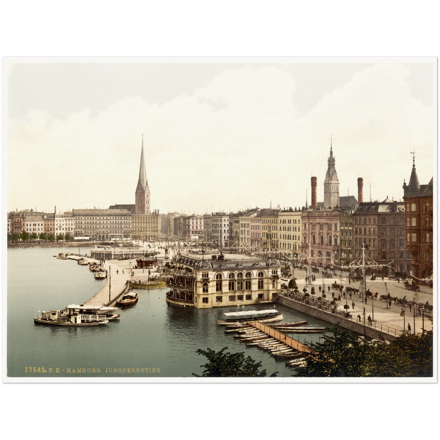 Historische Ansicht Hamburg Jungfernstieg um 1895