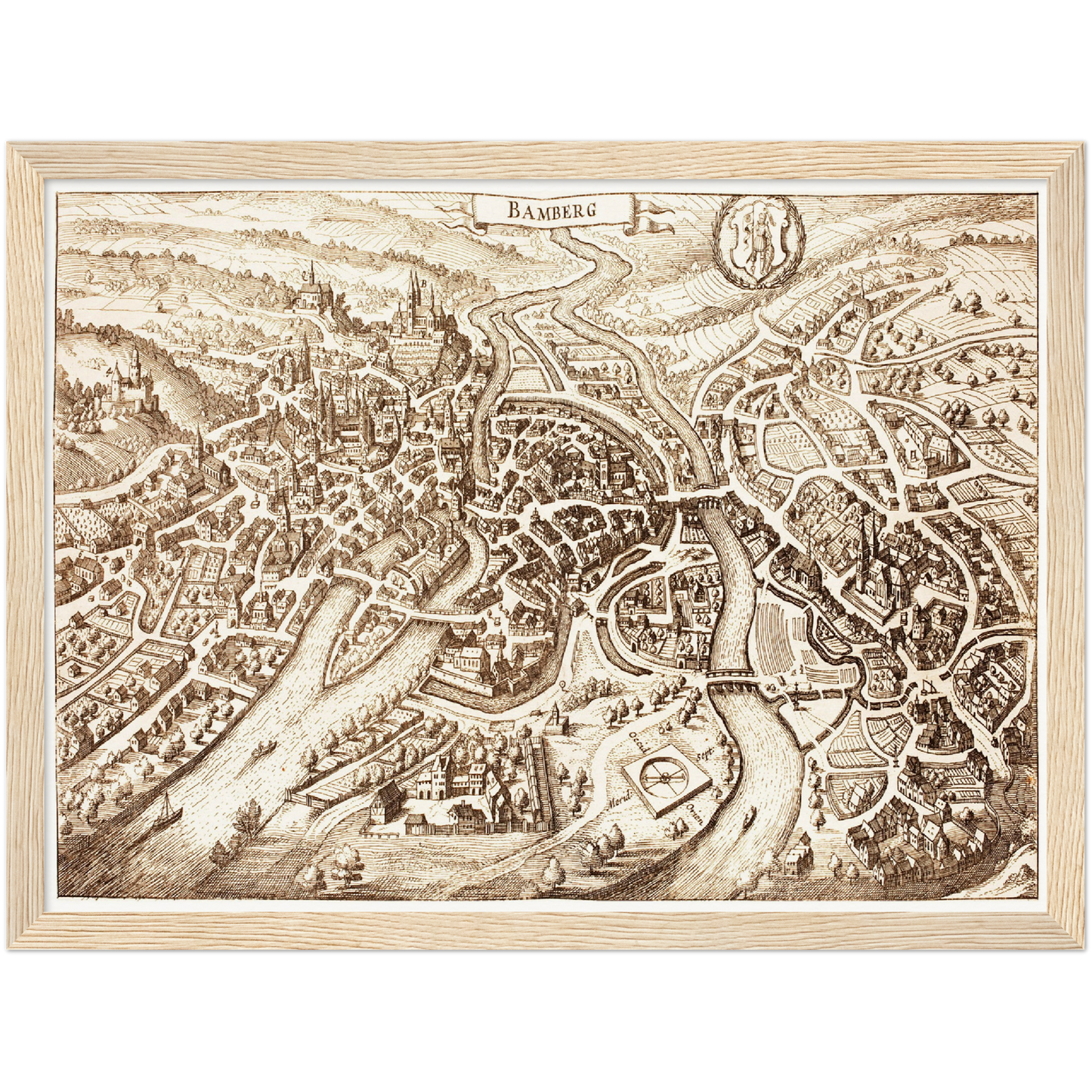 Historische Stadtansicht Bamberg um 1642