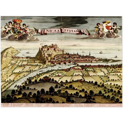 Historischer Stadtansicht Nizza um 1700
