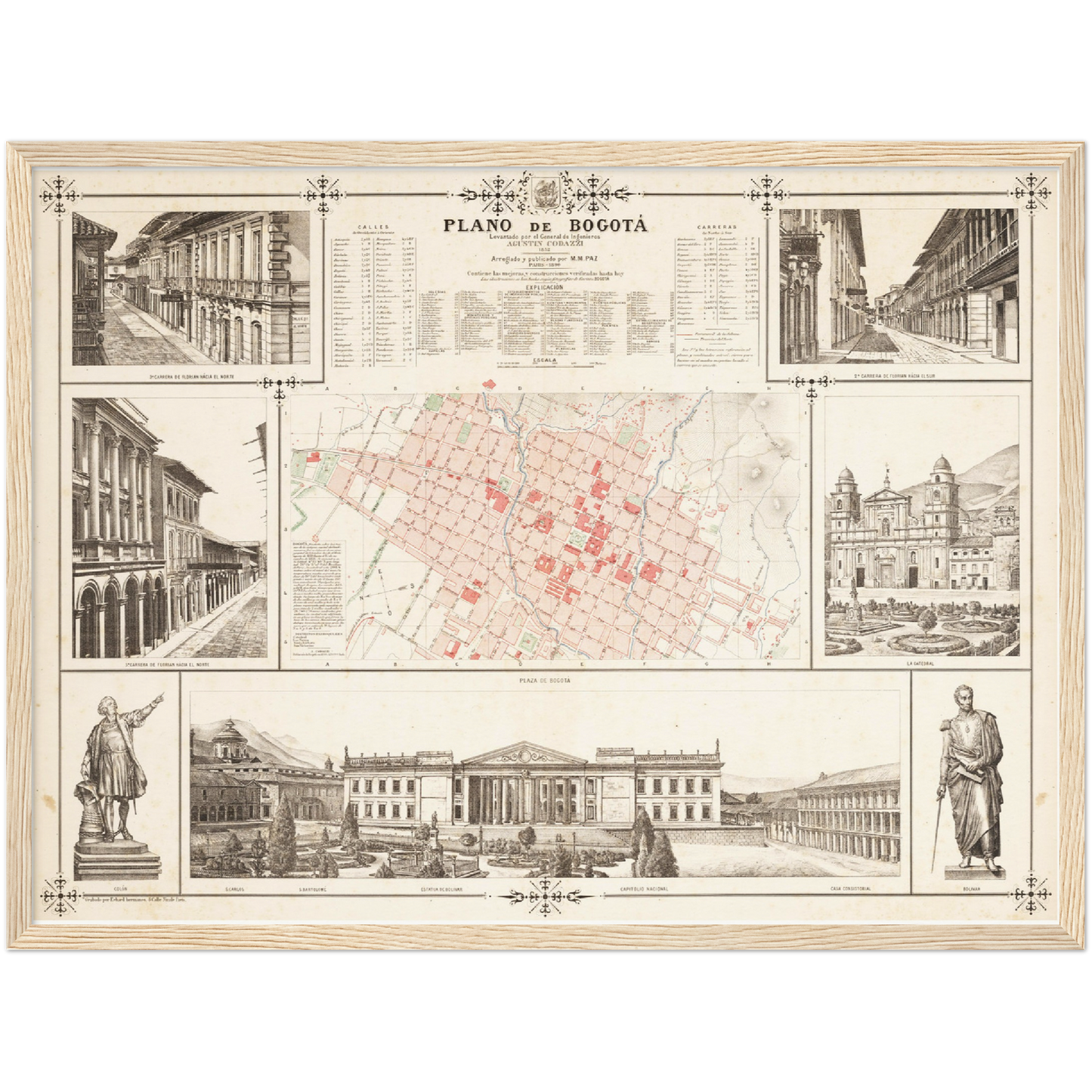 Historical city map  Test product horizontal 3 sizes