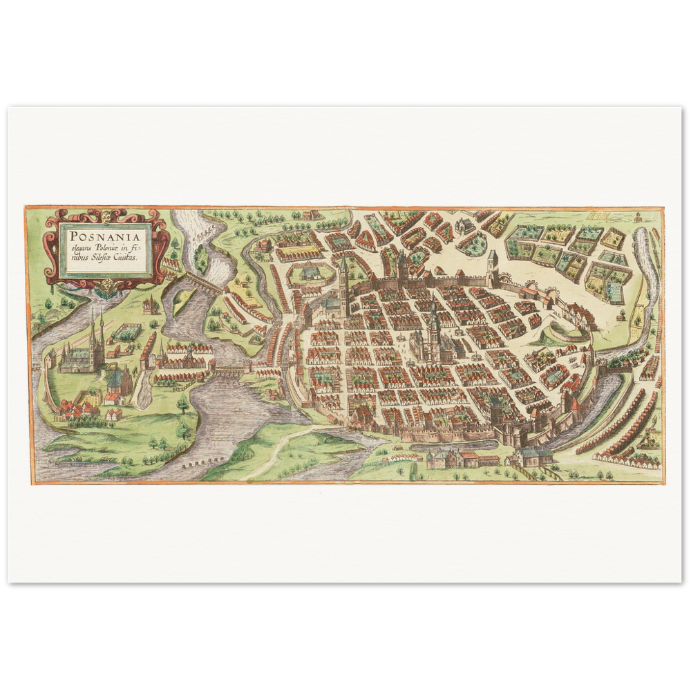 Historische Stadtansicht Posen um 1609