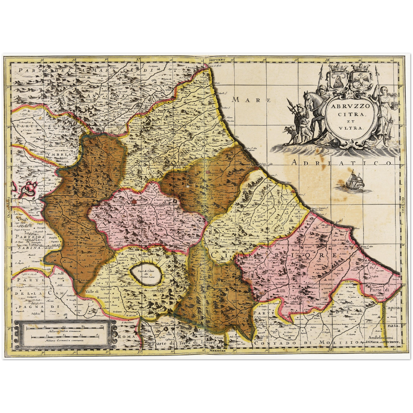 Historische Landkarte Abruzzen um 1700