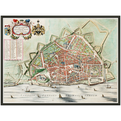 Historischer Stadtplan Nijmegen um 1649