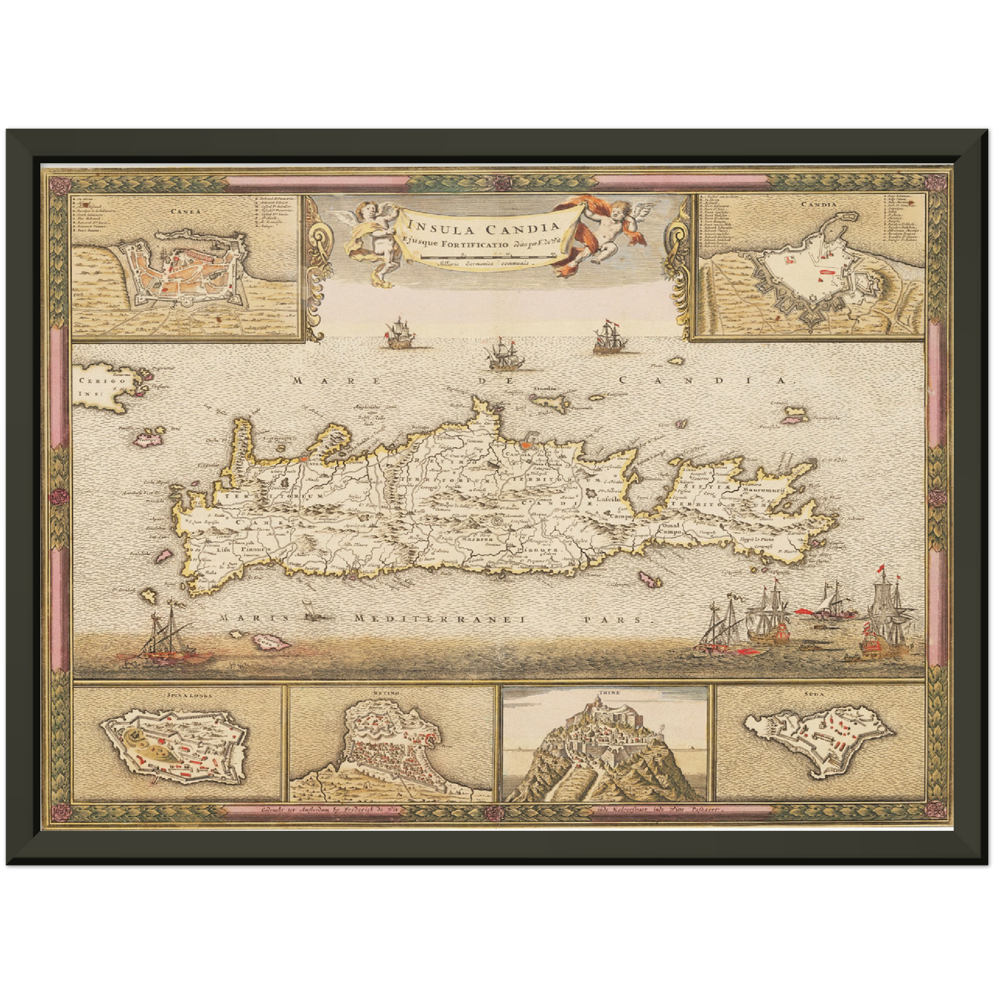 Historische Landkarte Kreta um 1698