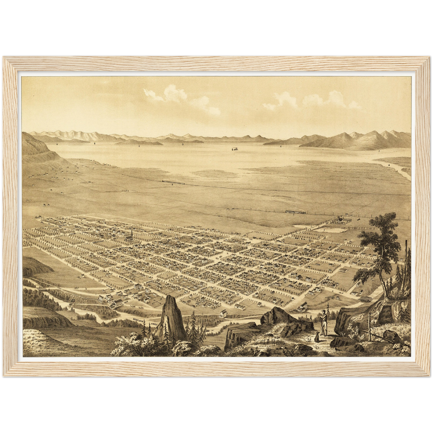Historische Stadtansicht Salt Lake City um 1875