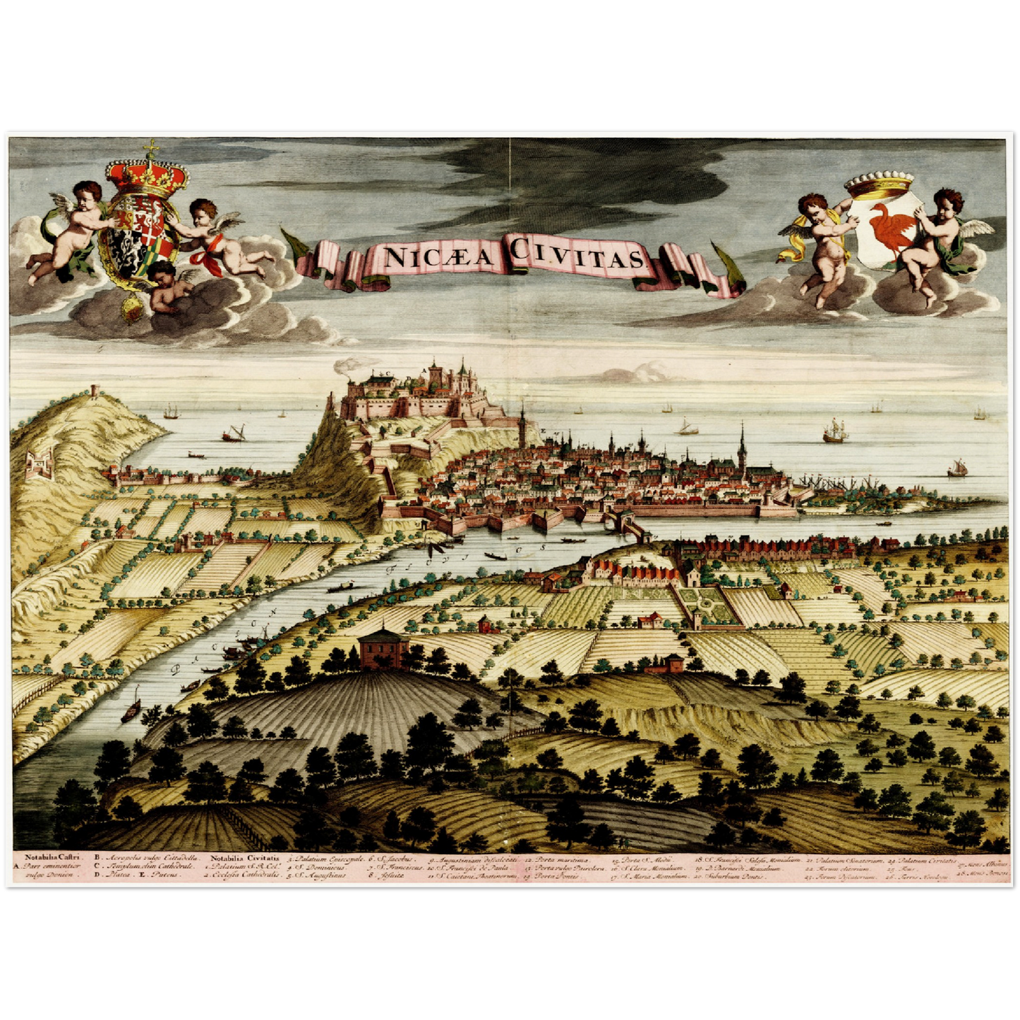 Historischer Stadtansicht Nizza um 1700