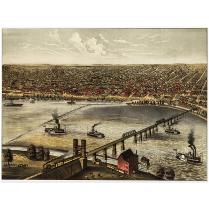 Historical city map  Test product horizontal 3 sizes