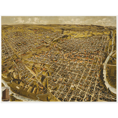Historical city map  Test product horizontal 3 sizes