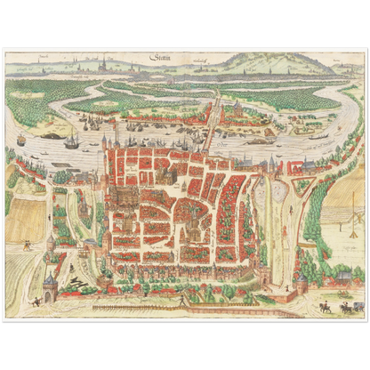 Historical city map  Test product horizontal 3 sizes