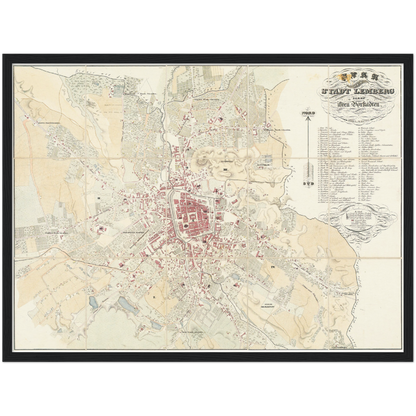 Historical city map  Test product horizontal 3 sizes