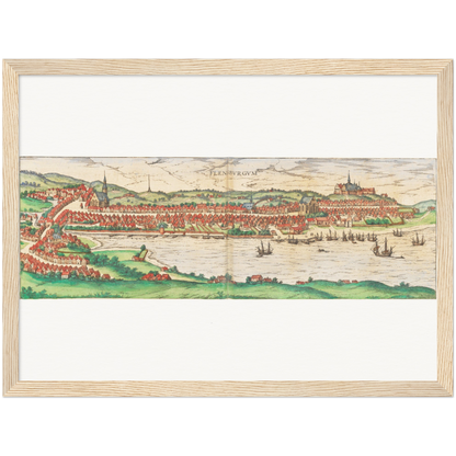Historische Stadtansicht Flensburg um 1592