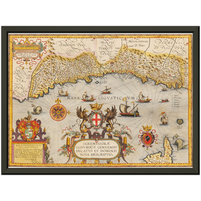 Historische Landkarte Ligurien um 1609