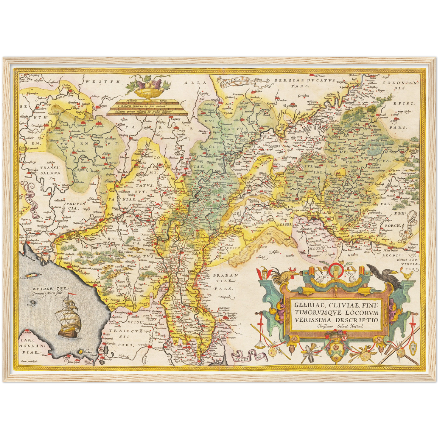 Historische Landkarte Niederrhein um 1609