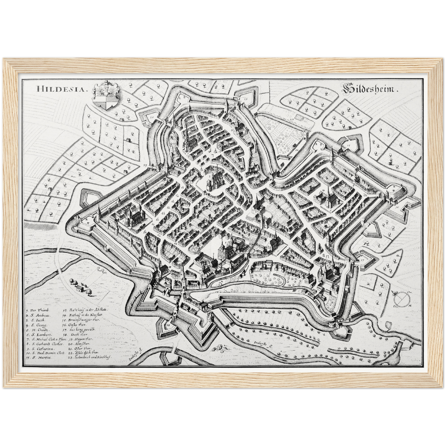 Historical city map  Test product horizontal 3 sizes