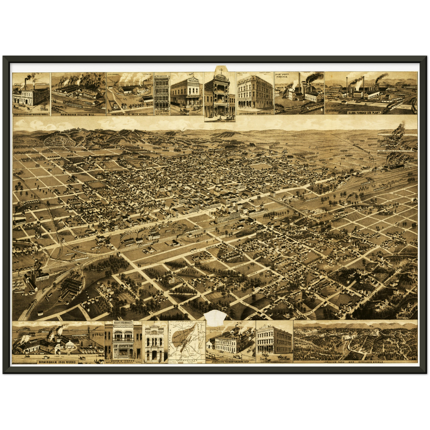 Historical city map  Test product horizontal 3 sizes