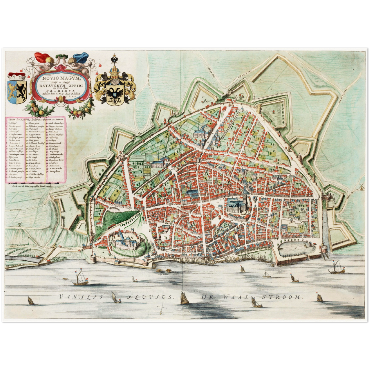 Historischer Stadtplan Nijmegen um 1649