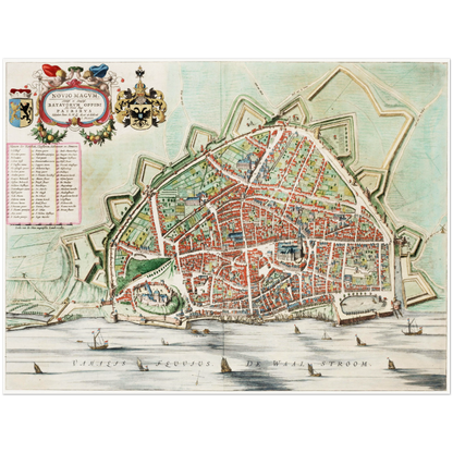 Historischer Stadtplan Nijmegen um 1649