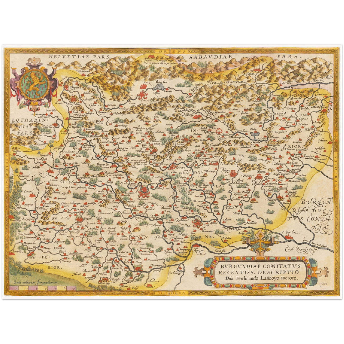 Historische Landkarte Burgund um 1609