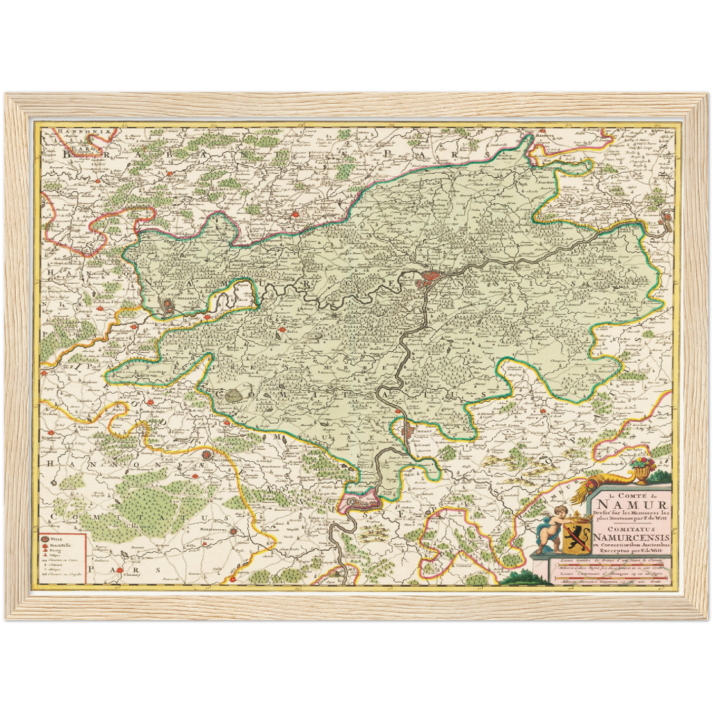 Historische Landkarte Namur um 1670