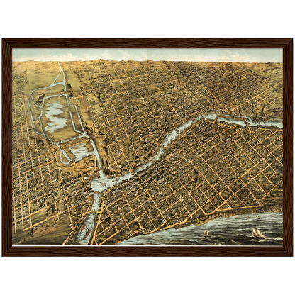 Historical city map  Test product horizontal 3 sizes