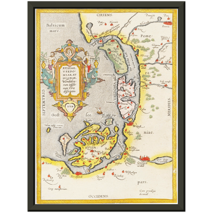 Historische Landkarte Rügen & Usedom um 1609