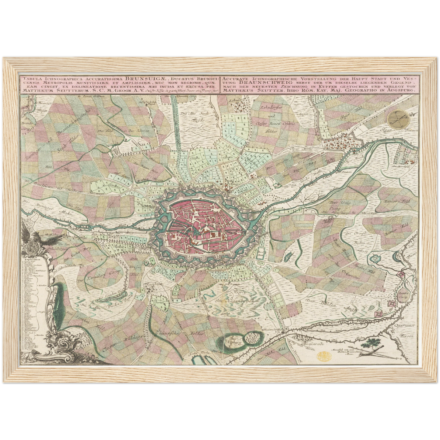 Historischer Stadtplan Braunschweig um 1750