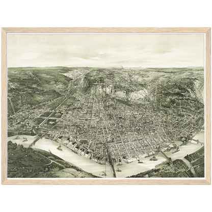 Historical city map  Test product horizontal 3 sizes
