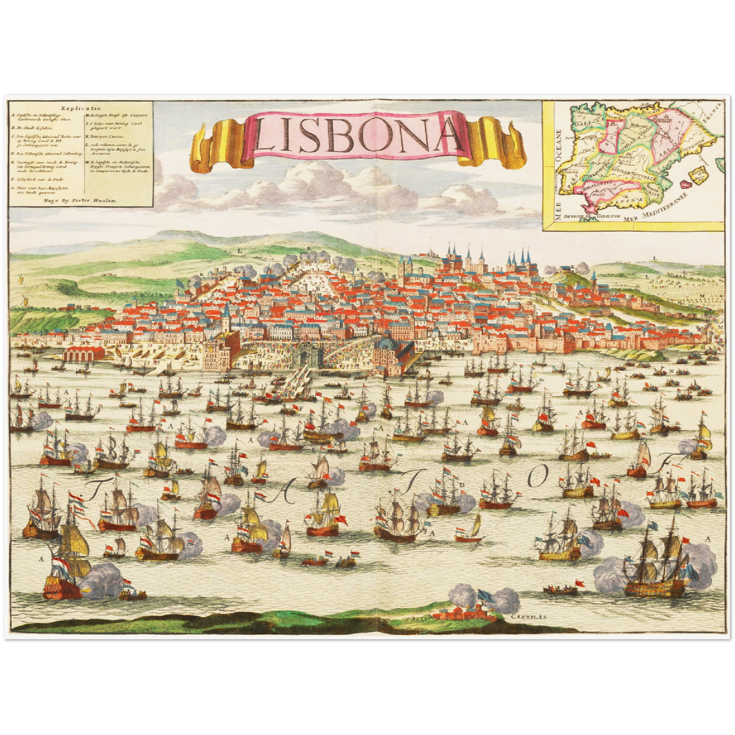 Historische Stadtansicht Lissabon um 1700