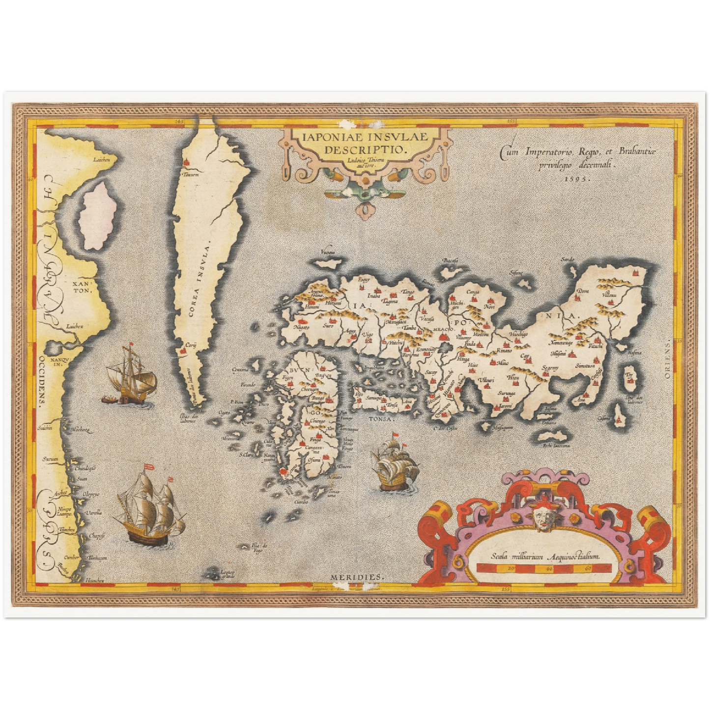 Historische Landkarte Japan um 1609