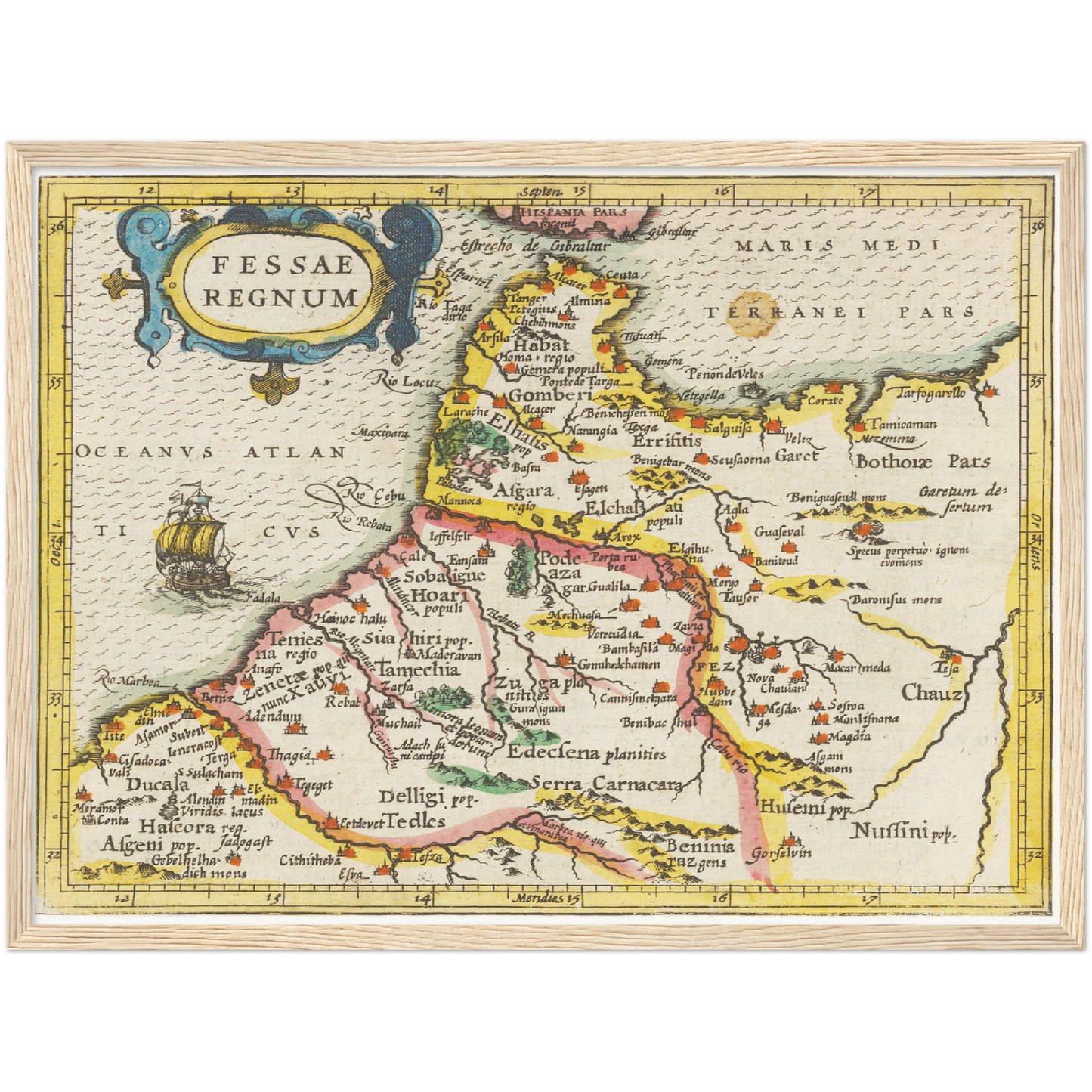Historische Landkarte Fes um 1609