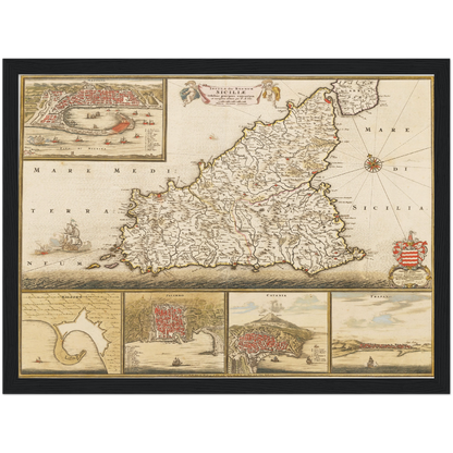 Historical city map  Test product horizontal 3 sizes