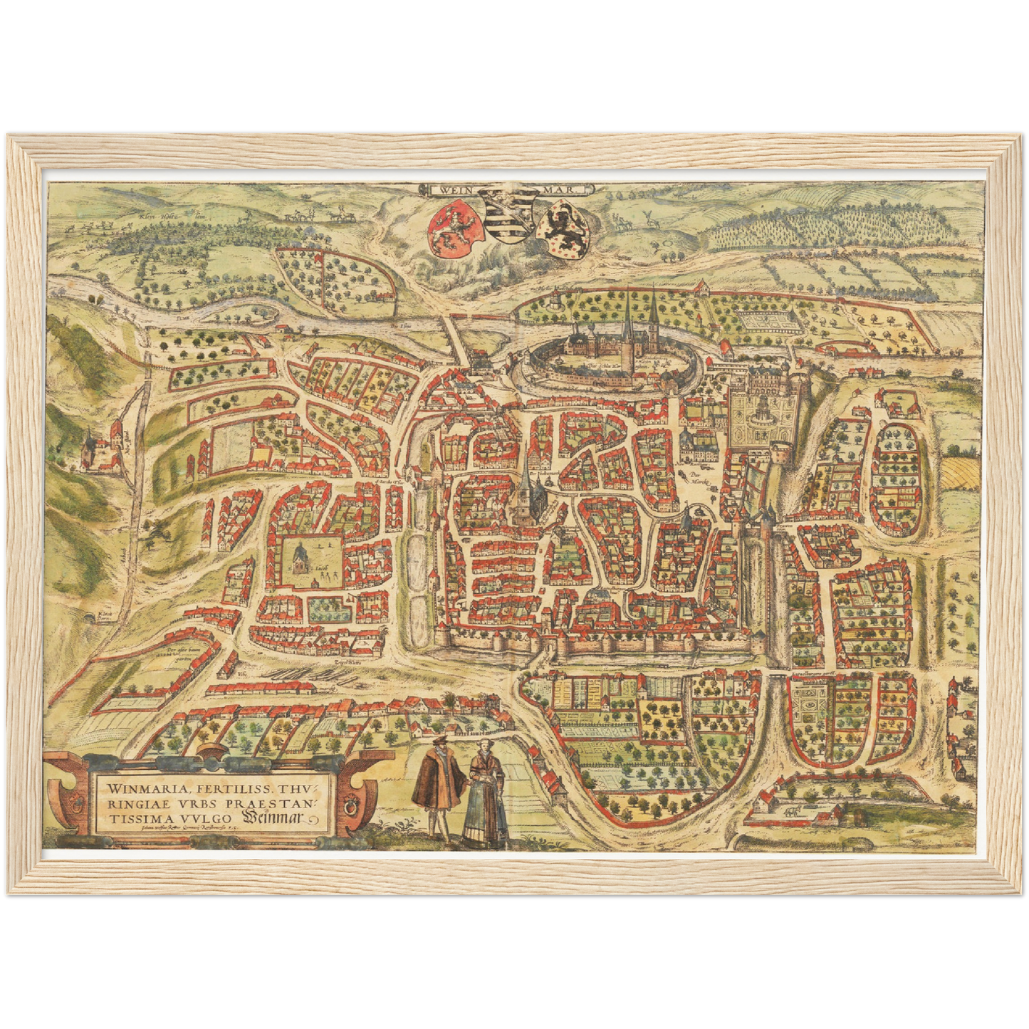 Historische Stadtansicht Weimar um 1582