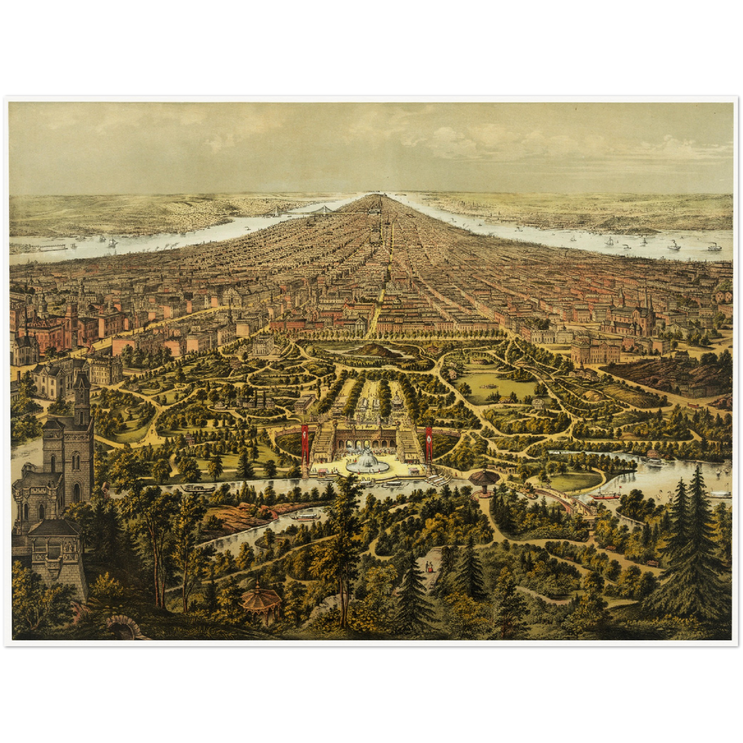 Historical city map  Test product horizontal 3 sizes