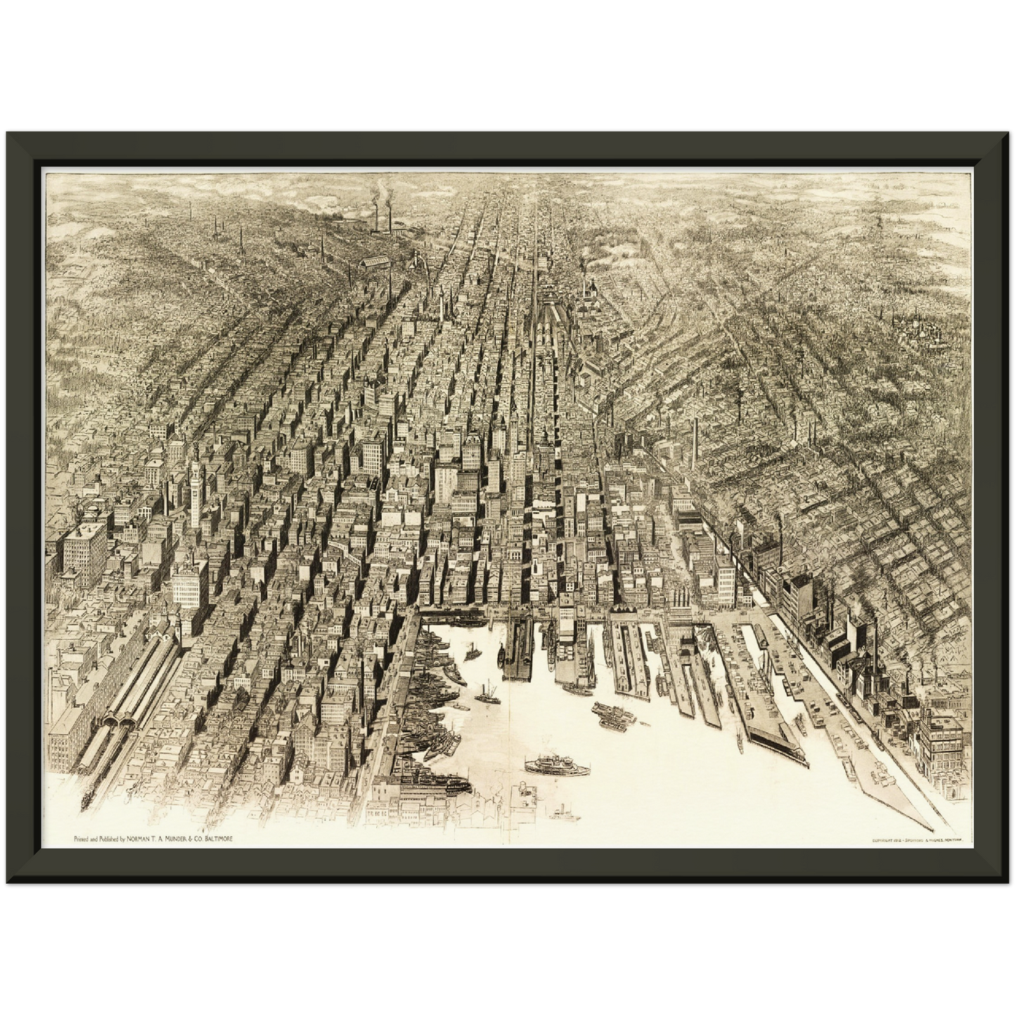 Historische Stadtansicht Baltimore um 1911