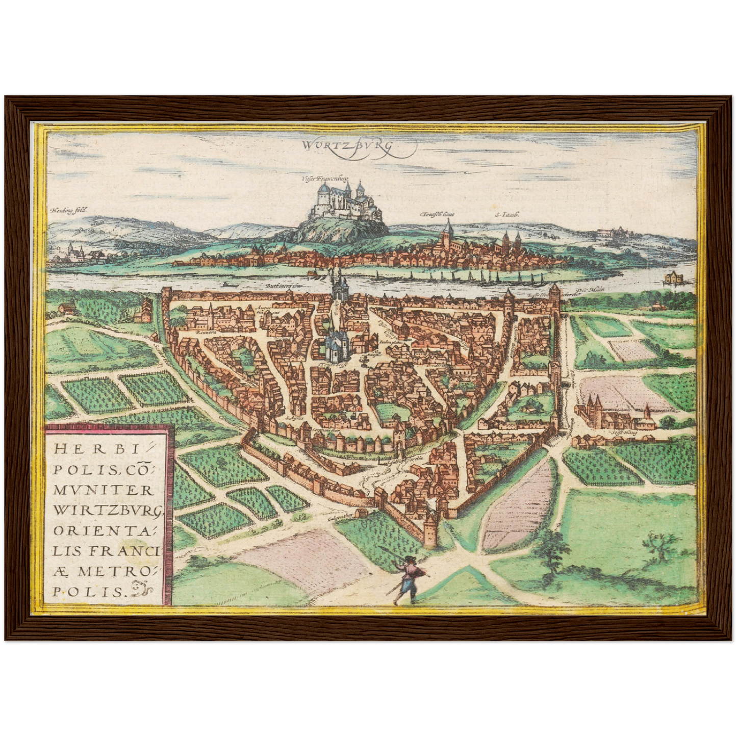 Historische Stadtansicht Würzburg um 1612