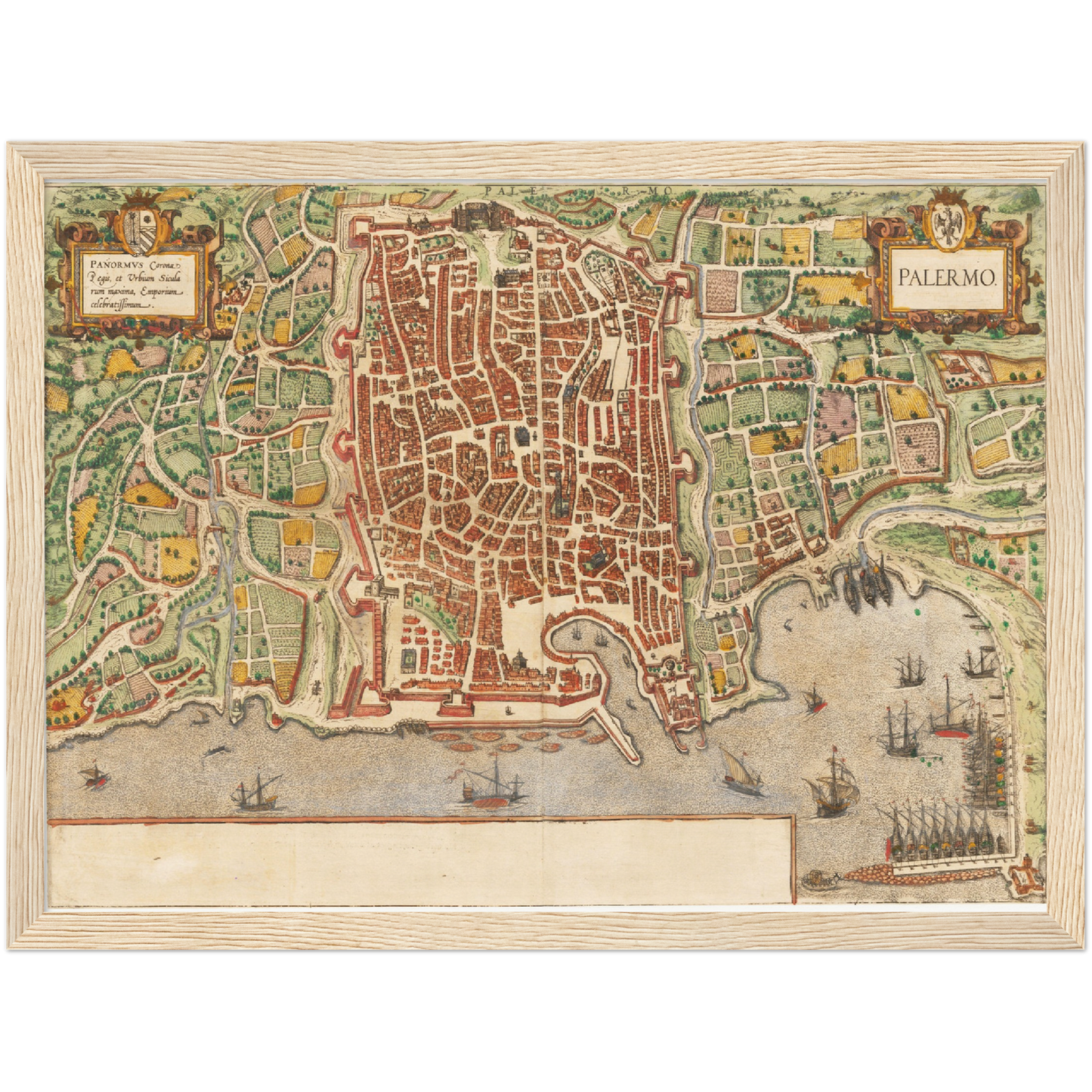 Historischer Stadtplan Palermo um 1592