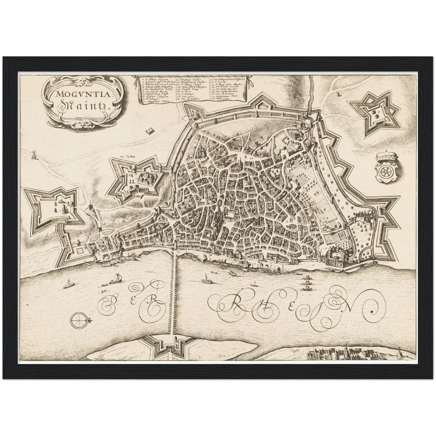 Historischer Stadtplan Mainz um 1670