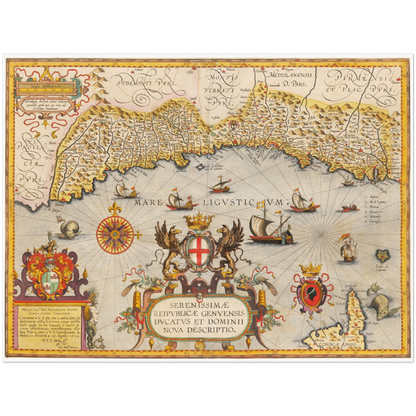 Historische Landkarte Ligurien um 1609