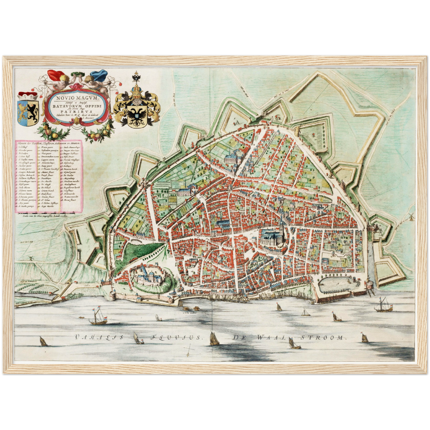 Historischer Stadtplan Nijmegen um 1649