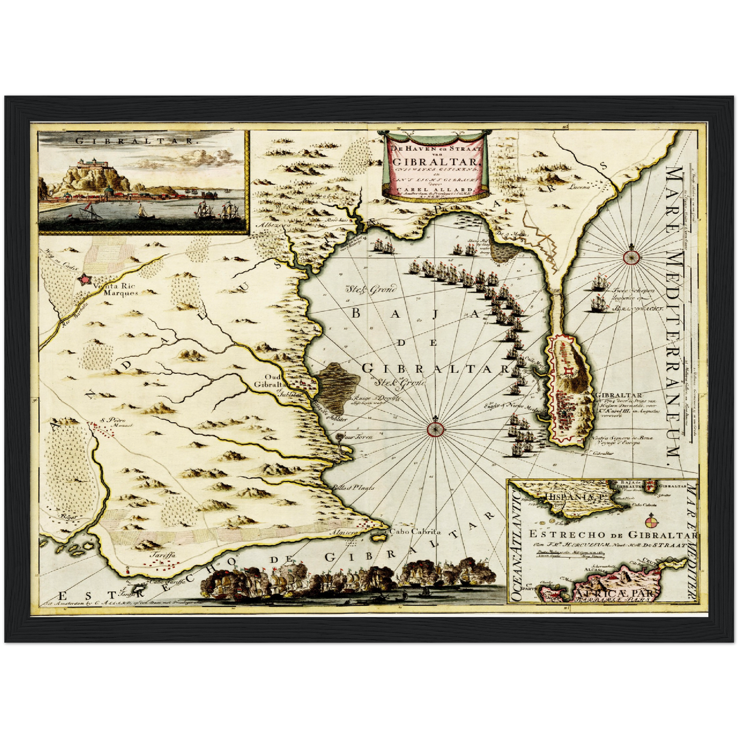 Historischer Stadtplan Gibraltar um 1700