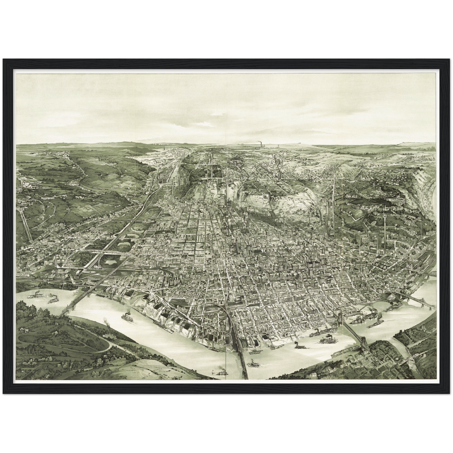 Historical city map  Test product horizontal 3 sizes