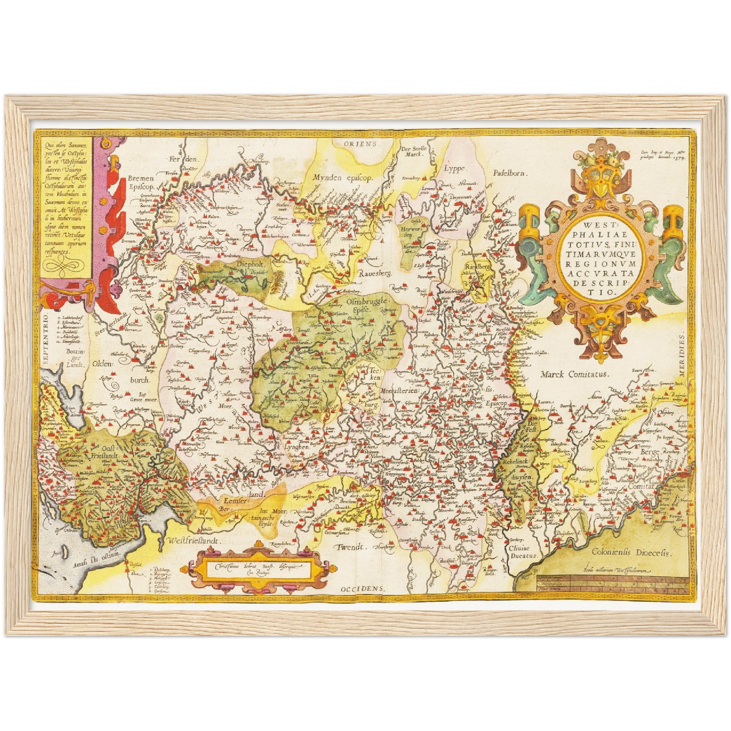 Historische Landkarte Westfalen um 1609