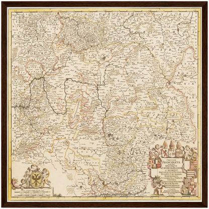 Historische Landkarte Franken um 1698