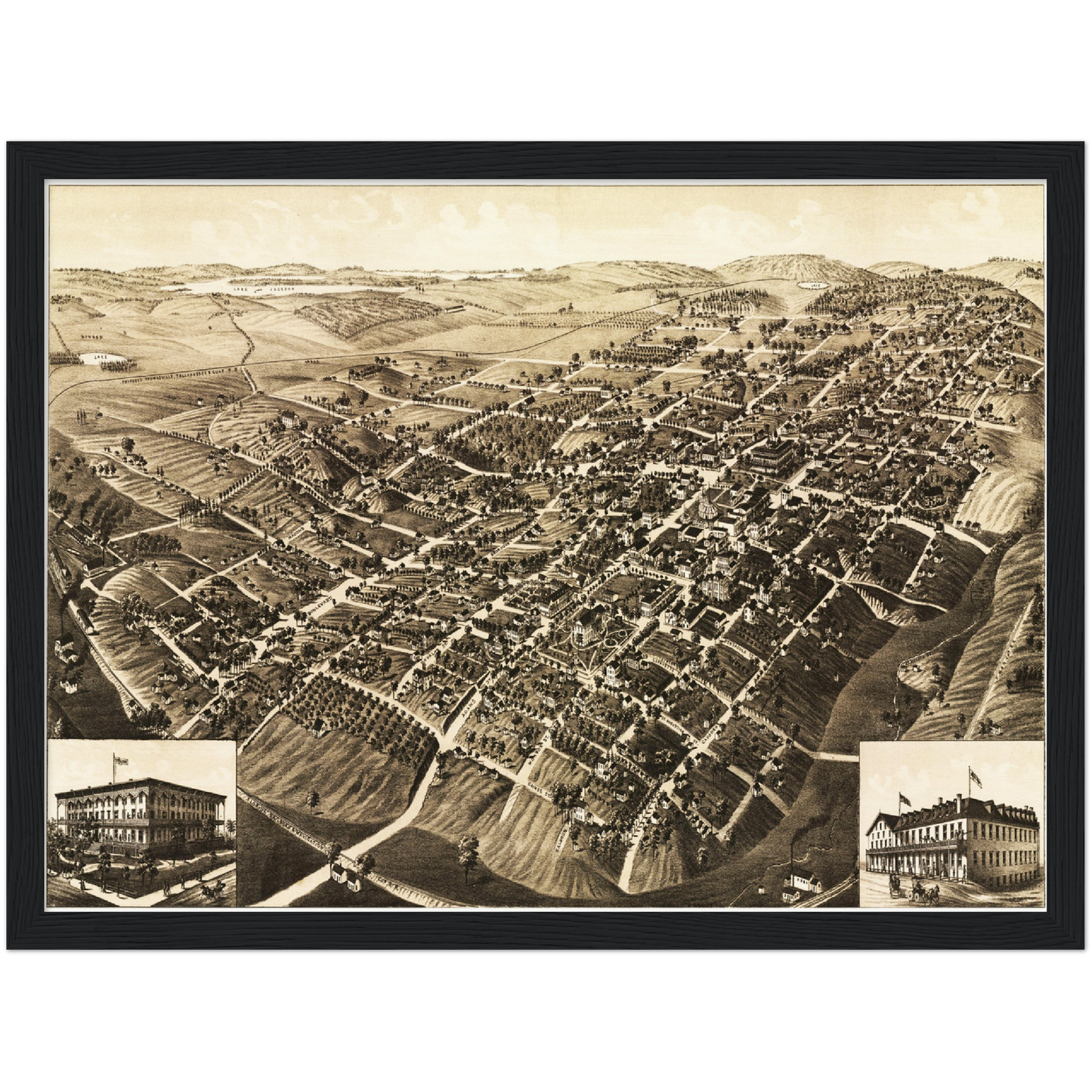 Historical city map  Test product horizontal 3 sizes